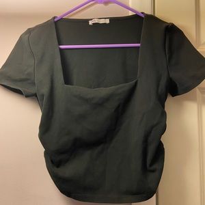 Zara cropped square neck short sleeve